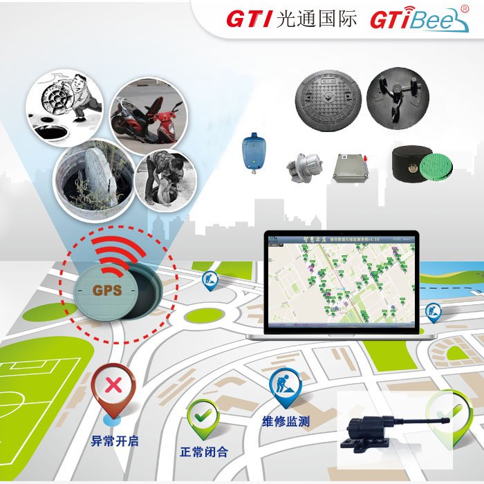 智慧城市井盖多功能监测AI智能传感终端